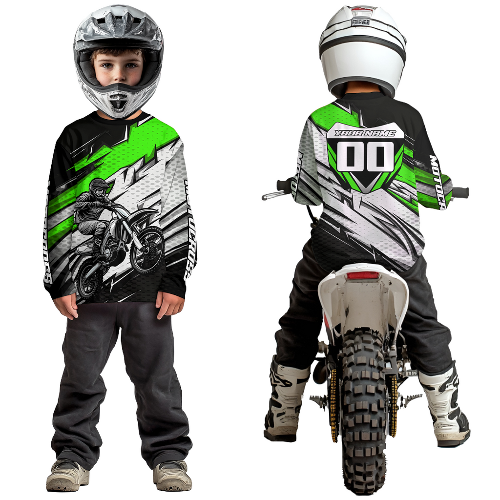 Green Motocross Jersey Dirt Bike Jersey Motorcycle Riding Shirt