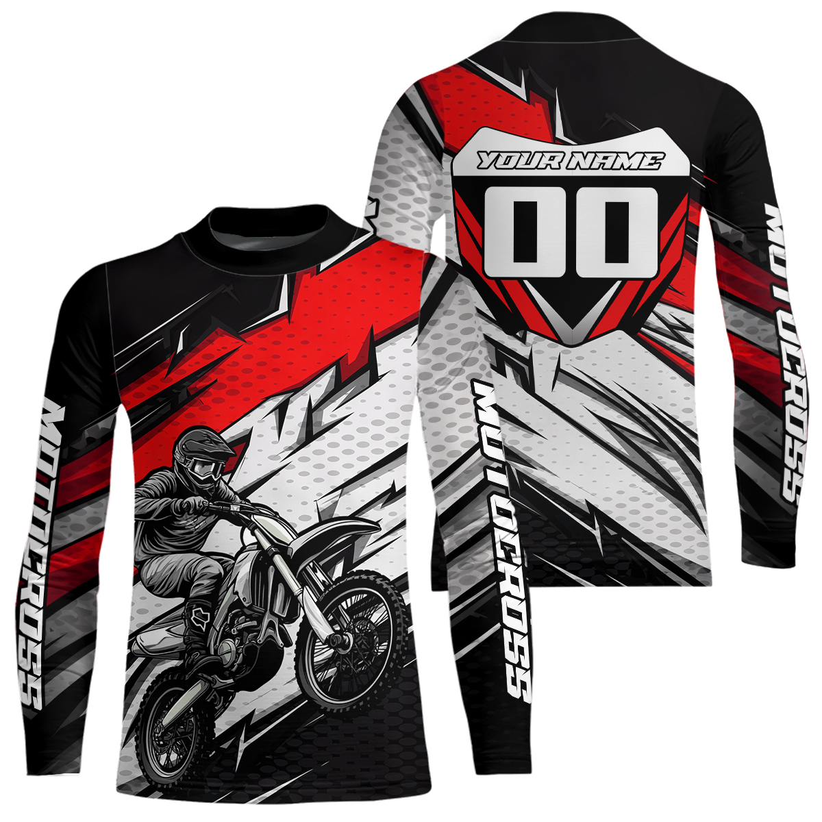 Red Motocross Jersey Dirt Bike Jersey Motorcycle Riding Shirt