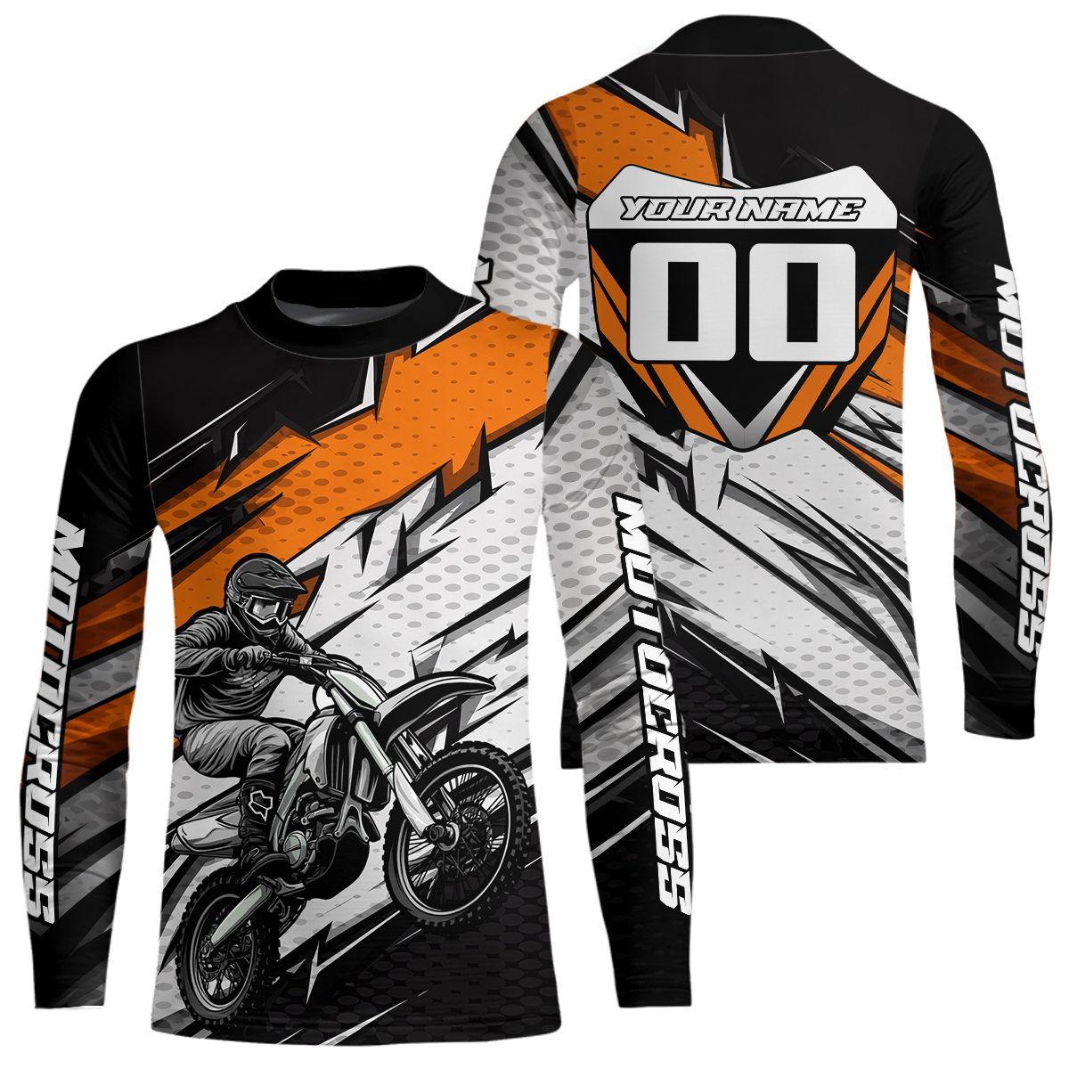 Orange Motocross Jersey Dirt Bike Jersey Motorcycle Riding Shirt