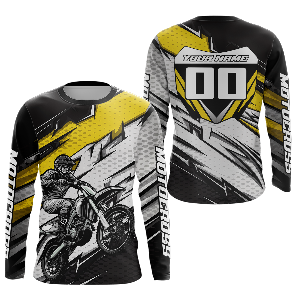 Yellow Motocross Jersey Dirt Bike Jersey Motorcycle Riding Shirt