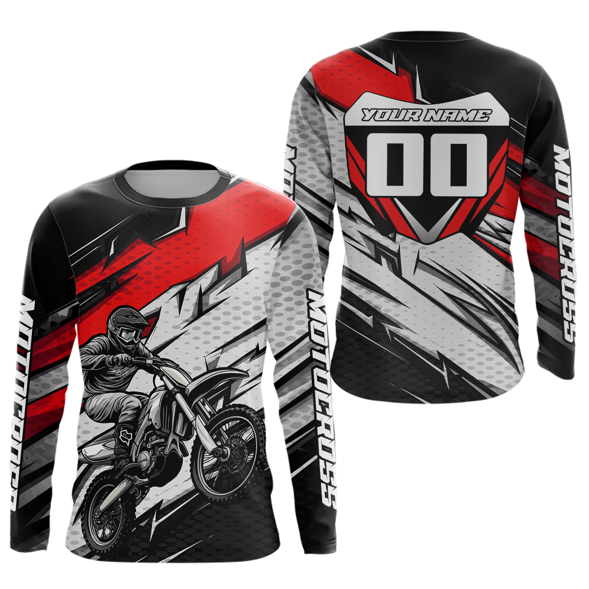 Red Motocross Jersey Dirt Bike Jersey Motorcycle Riding Shirt