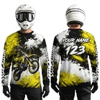 Custom Yellow Motocross Jersey Adult Dirt Bike Shirts Riding Shirt