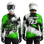 Custom Green Motocross Jersey Adult Dirt Bike Shirts Riding Shirt