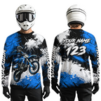 Custom Blue Motocross Jersey Adult Dirt Bike Shirts Riding Shirt