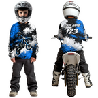 Custom Blue Motocross Jersey Adult Dirt Bike Shirts Riding Shirt