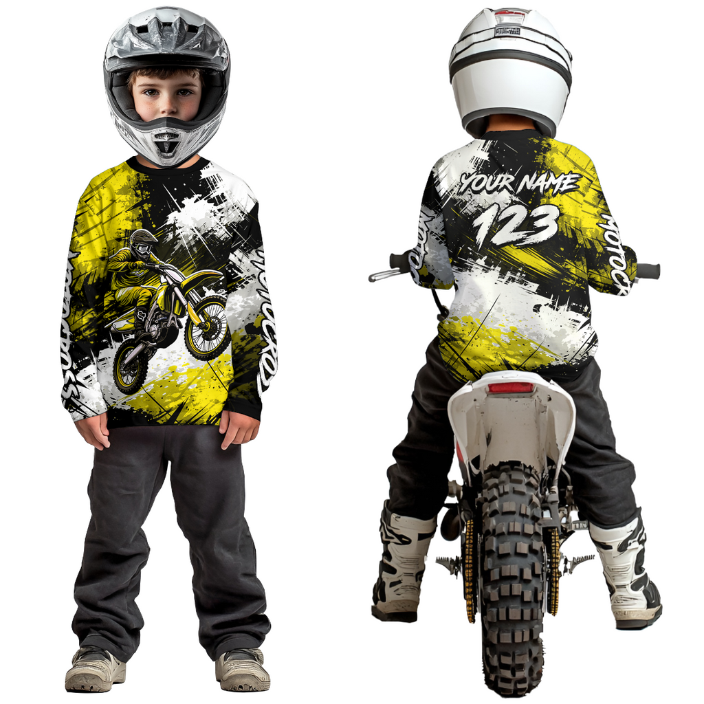 Custom Yellow Motocross Jersey Adult Dirt Bike Shirts Riding Shirt