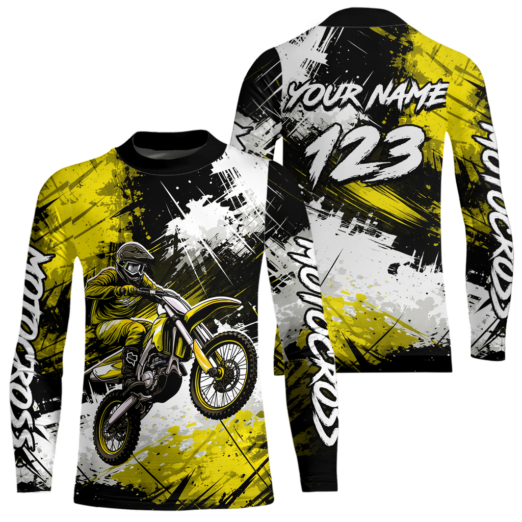 Custom Yellow Motocross Jersey Adult Dirt Bike Shirts Riding Shirt