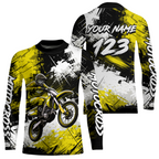 Custom Yellow Motocross Jersey Adult Dirt Bike Shirts Riding Shirt