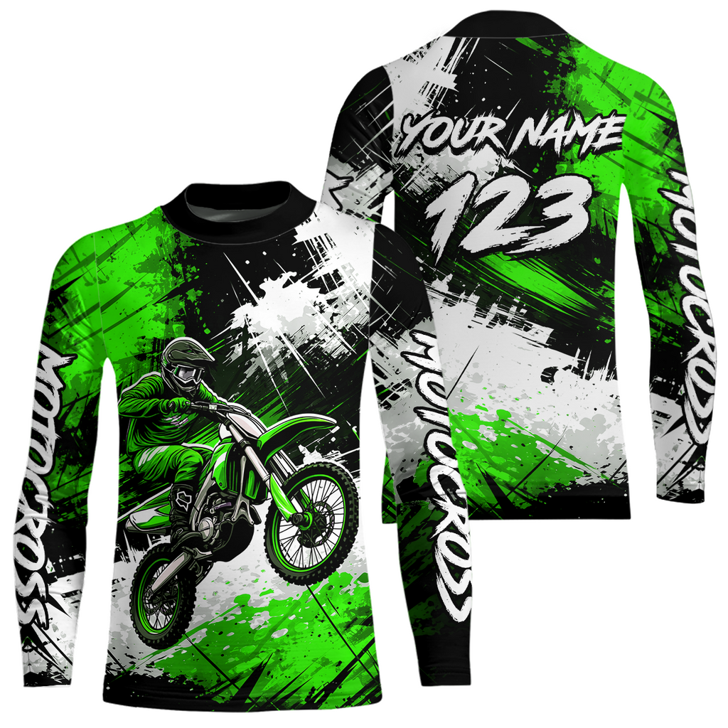 Custom Green Motocross Jersey Adult Dirt Bike Shirts Riding Shirt