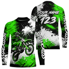 Custom Green Motocross Jersey Adult Dirt Bike Shirts Riding Shirt