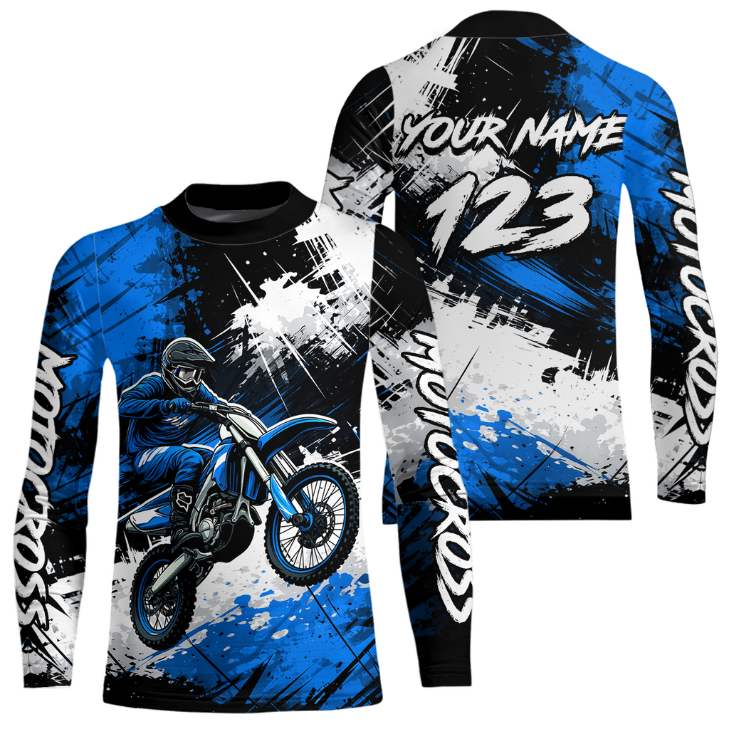 Custom Blue Motocross Jersey Adult Dirt Bike Shirts Riding Shirt