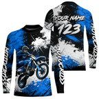Custom Blue Motocross Jersey Adult Dirt Bike Shirts Riding Shirt