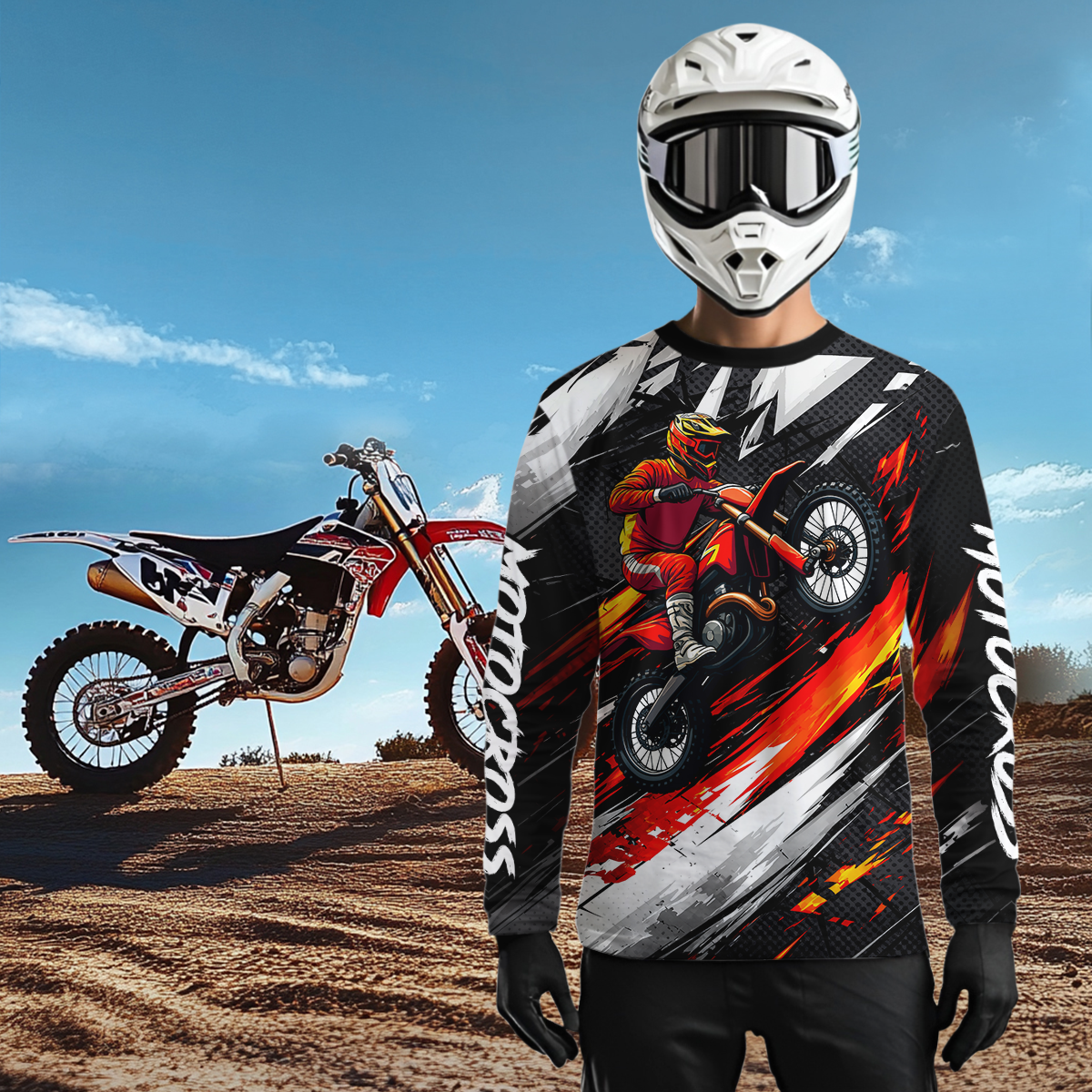 Custom Motocross Jersey Dirt Bike Shirts Motorcycle Riding Shirt