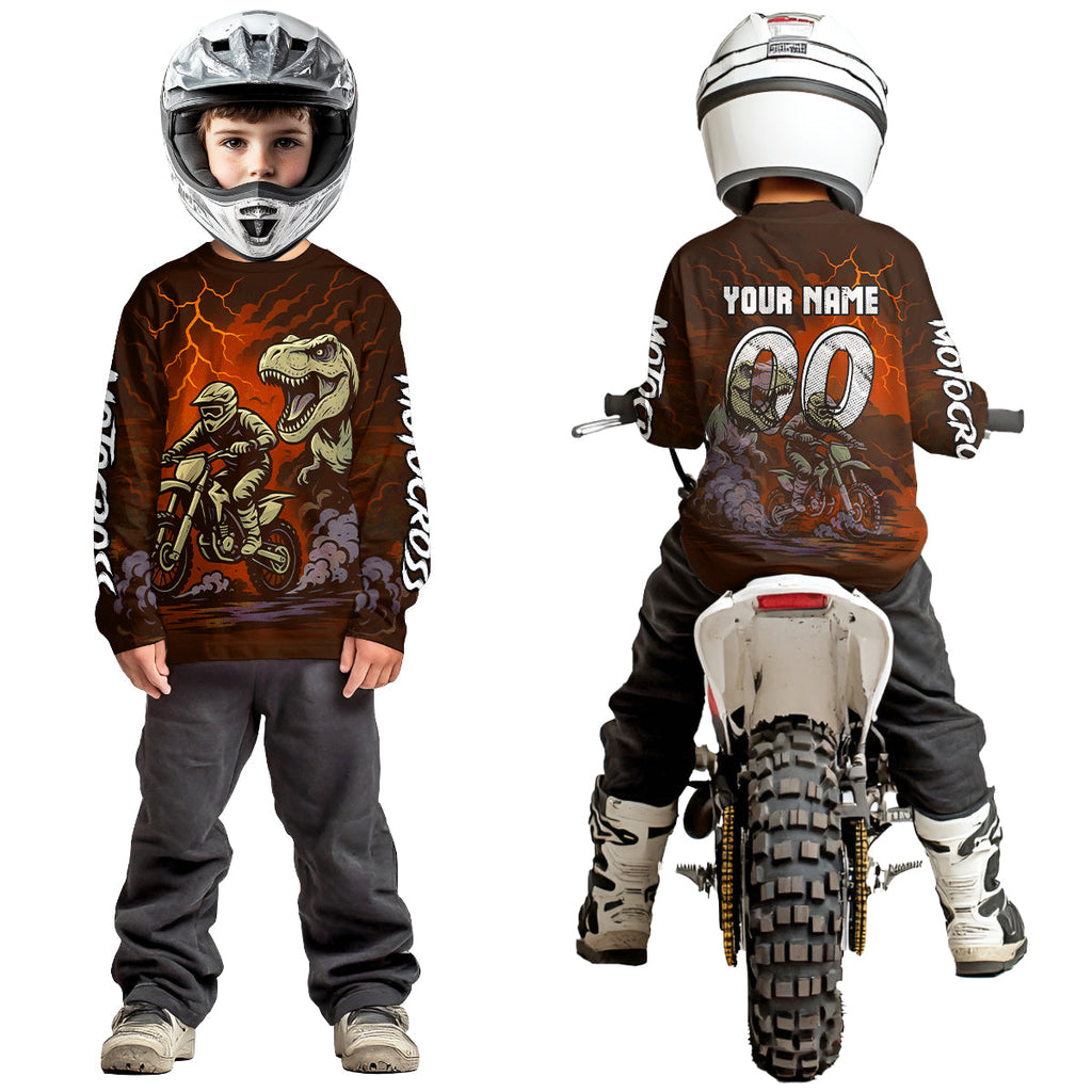 Orange Dinosaur Motocross Jersey Dirt Bike Shirts Racing Jersey