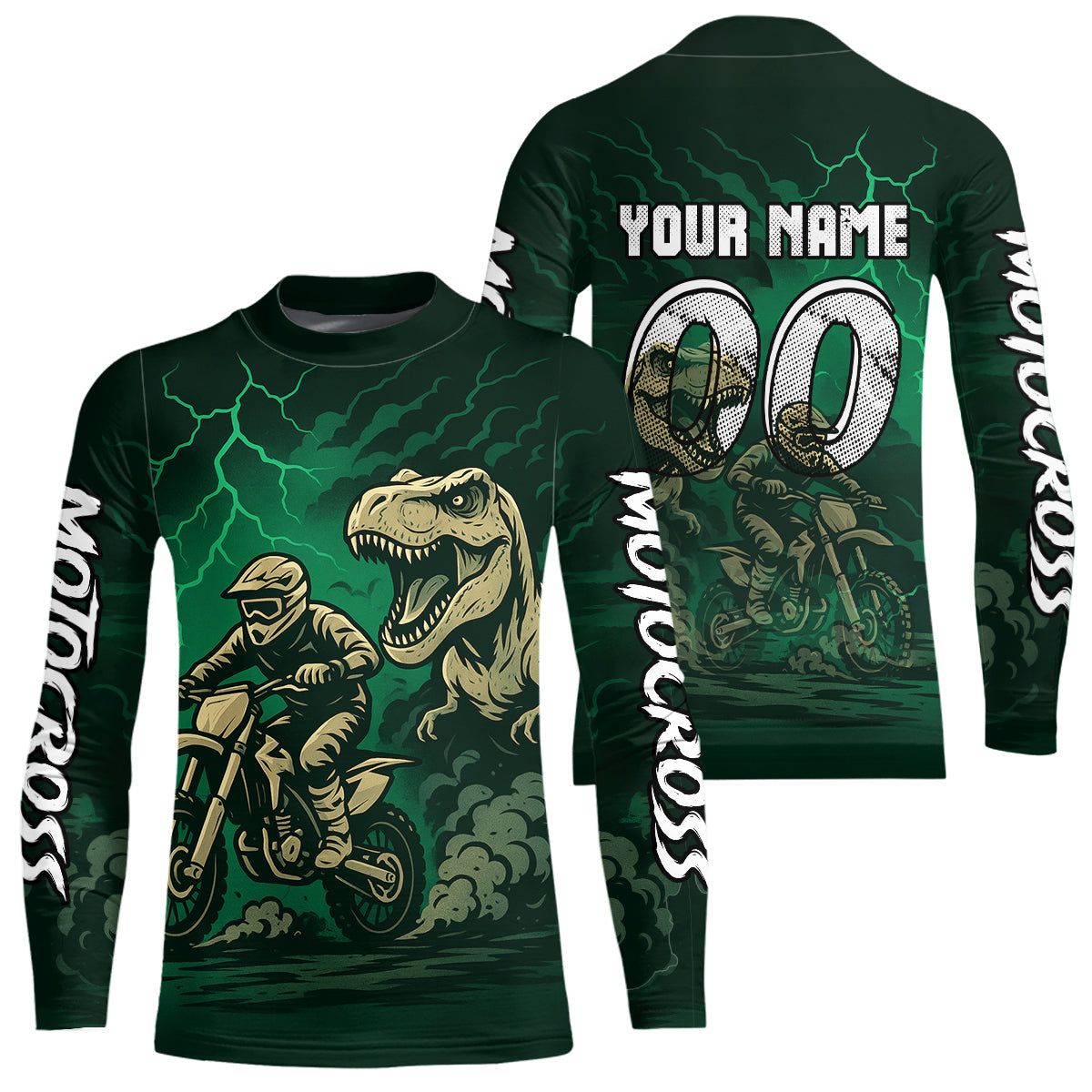 Green Dinosaur Motocross Jersey Dirt Bike Shirts Racing Jersey
