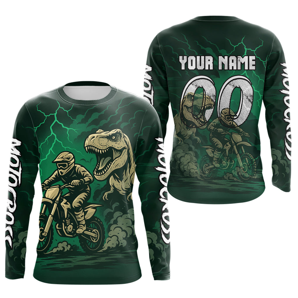 Green Dinosaur Motocross Jersey Dirt Bike Shirts Racing Jersey