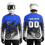Blue Motocross Jersey Custom Dirt Bike Shirts Motorcycle Riding Shirt