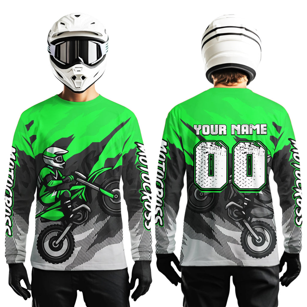 Green Motocross Jersey Custom Dirt Bike Shirts Motorcycle Riding Shirt