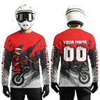 Red Motocross Jersey Custom Dirt Bike Shirts Motorcycle Riding Shirt