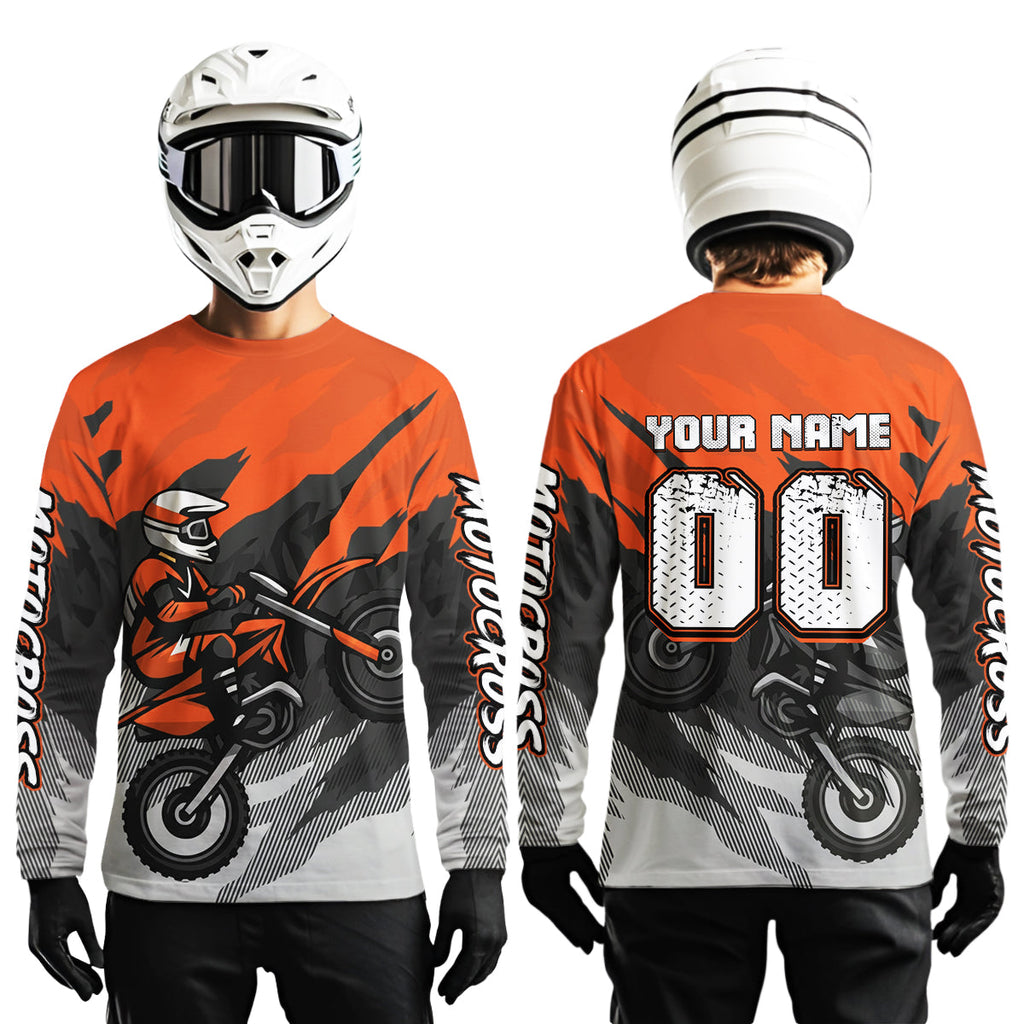 Orange Motocross Jersey Custom Dirt Bike Shirts Motorcycle Riding Shirt