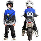 Blue Motocross Jersey Custom Dirt Bike Shirts Motorcycle Riding Shirt