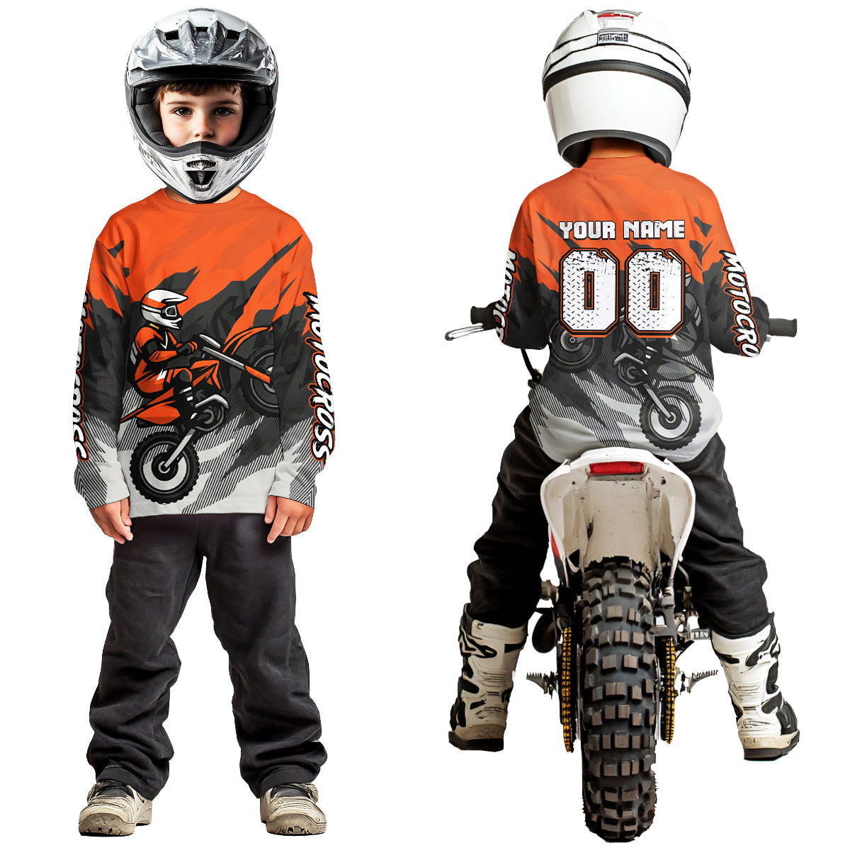 Orange Motocross Jersey Custom Dirt Bike Shirts Motorcycle Riding Shirt