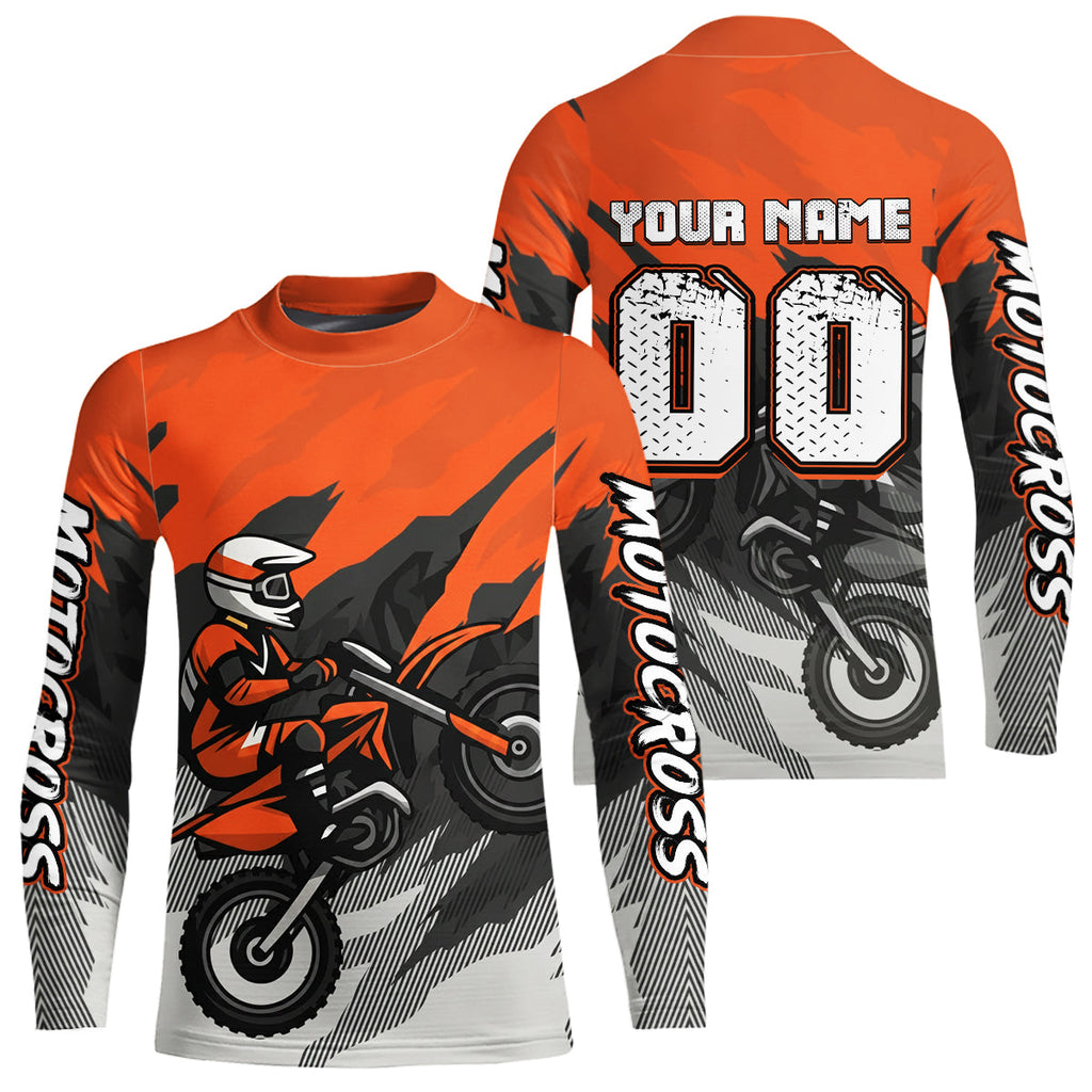 Orange Motocross Jersey Custom Dirt Bike Shirts Motorcycle Riding Shirt