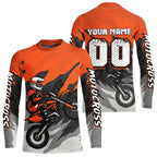 Orange Motocross Jersey Custom Dirt Bike Shirts Motorcycle Riding Shirt