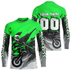 Green Motocross Jersey Custom Dirt Bike Shirts Motorcycle Riding Shirt