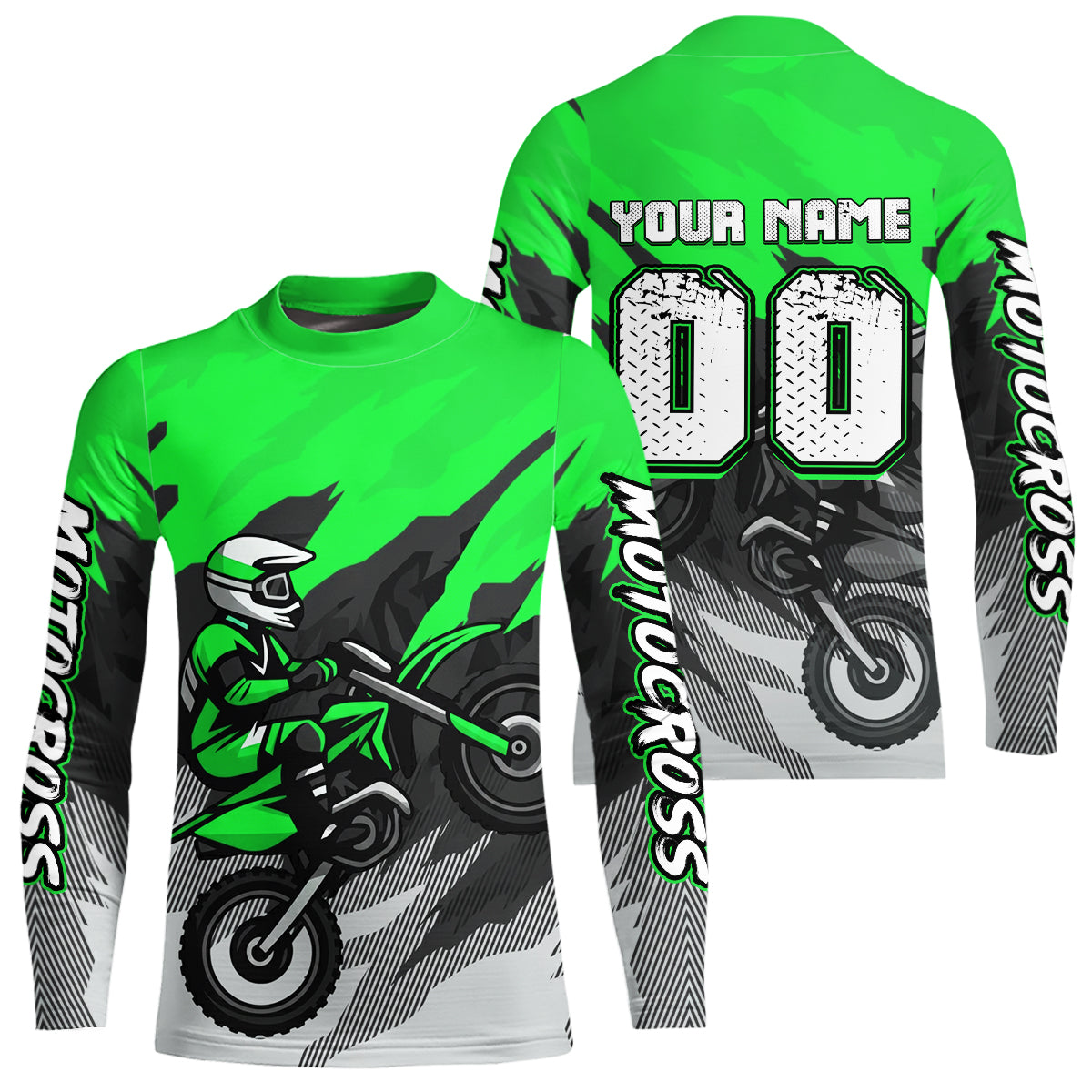 Green Motocross Jersey Custom Dirt Bike Shirts Motorcycle Riding Shirt
