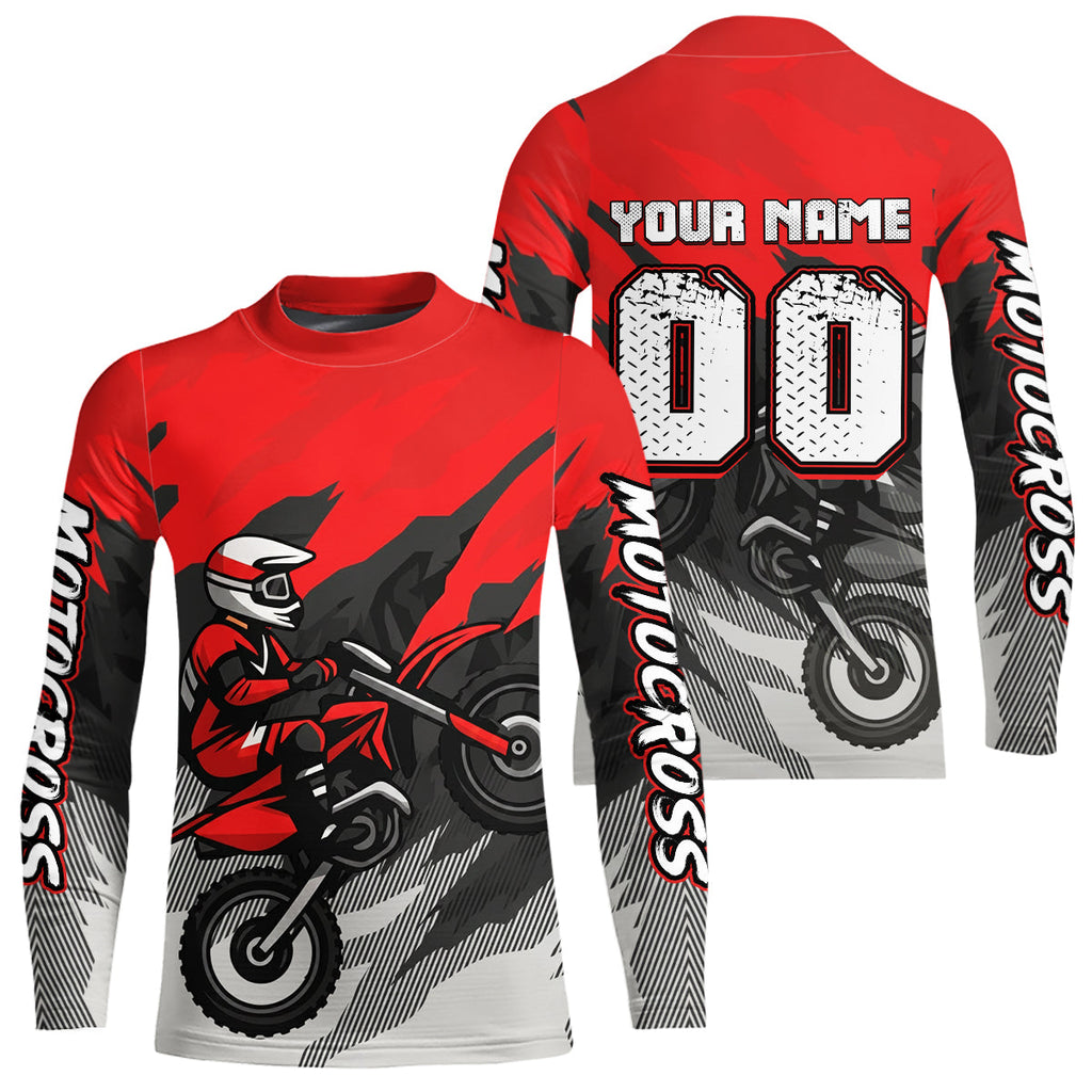 Red Motocross Jersey Custom Dirt Bike Shirts Motorcycle Riding Shirt