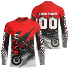 Red Motocross Jersey Custom Dirt Bike Shirts Motorcycle Riding Shirt