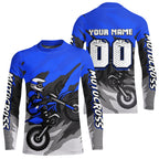 Blue Motocross Jersey Custom Dirt Bike Shirts Motorcycle Riding Shirt