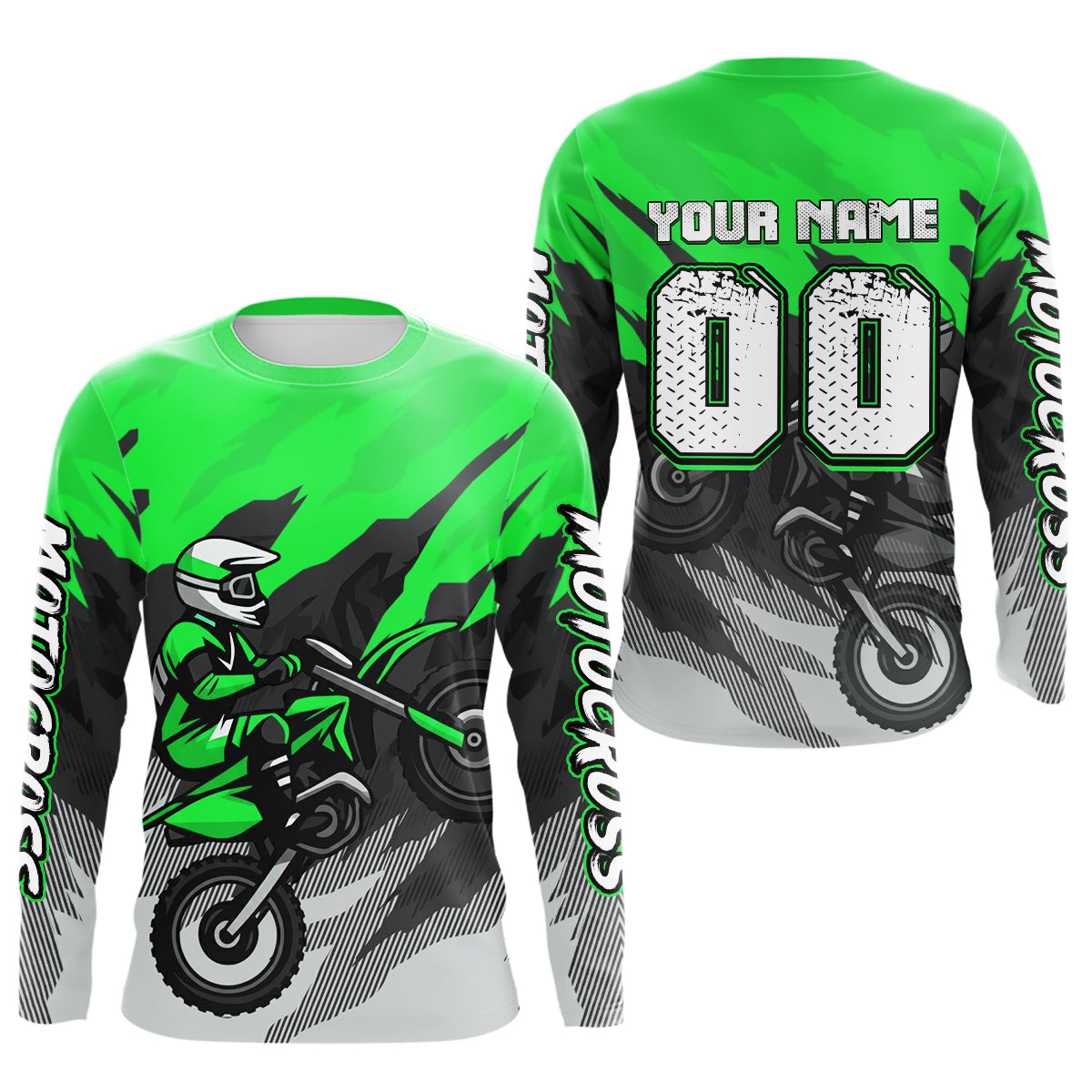 Green Motocross Jersey Custom Dirt Bike Shirts Motorcycle Riding Shirt