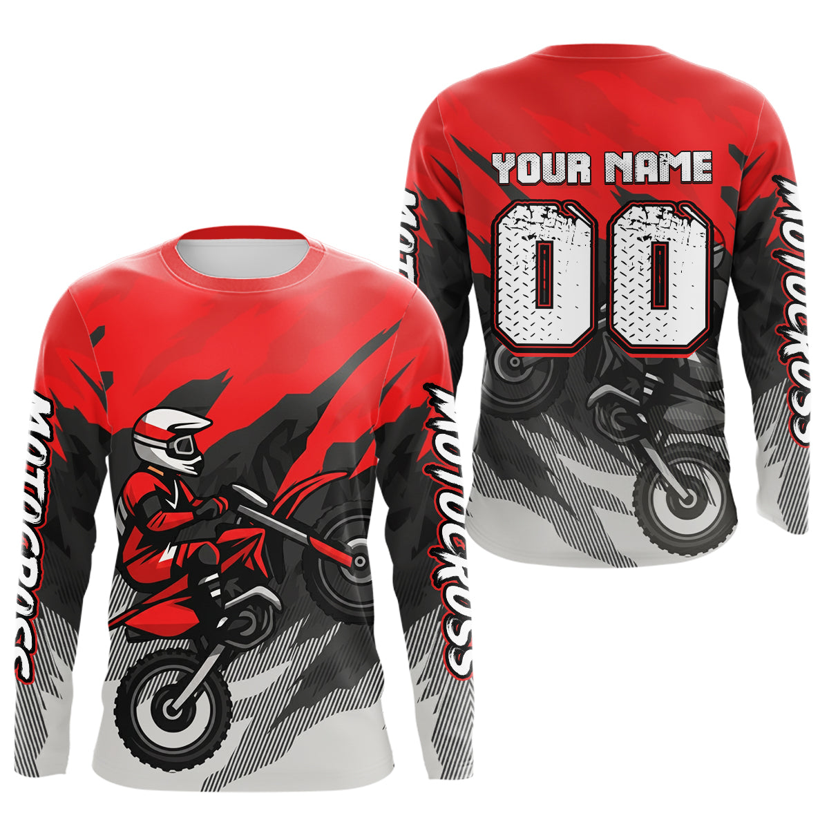 Red Motocross Jersey Custom Dirt Bike Shirts Motorcycle Riding Shirt