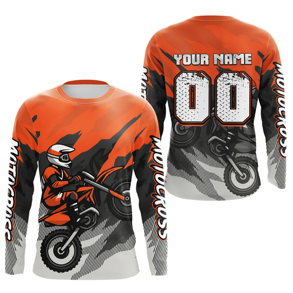 Orange Motocross Jersey Custom Dirt Bike Shirts Motorcycle Riding Shirt