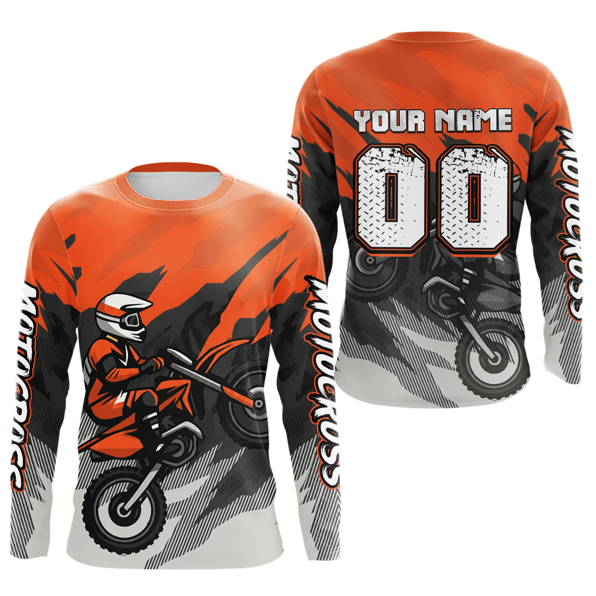 Orange Motocross Jersey Custom Dirt Bike Shirts Motorcycle Riding Shirt