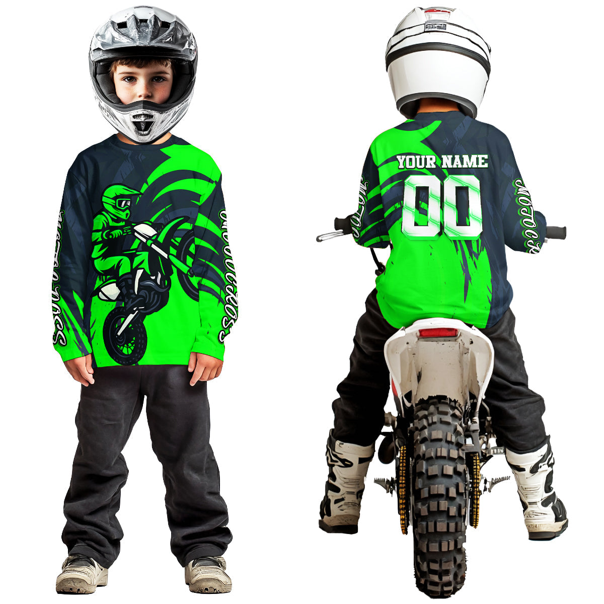 Green Motocross Jersey Custom Dirt Bike Shirts Motorcycle Shirt