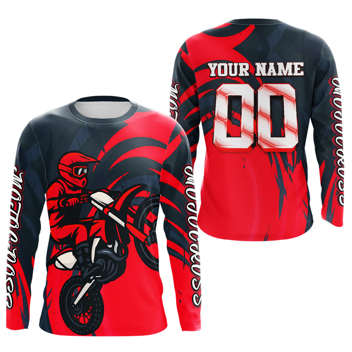 Red Motocross Jersey Custom Dirt Bike Shirts Motorcycle Shirt