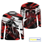 Red and Black Custom Motocross Jersey Dirt Bike Motorcycle Shirt
