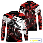 Red and Black Custom Motocross Jersey Dirt Bike Motorcycle Shirt