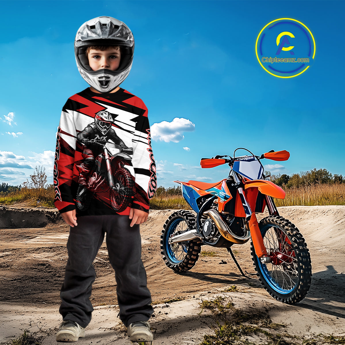 Red and Black Custom Motocross Jersey Dirt Bike Motorcycle Shirt