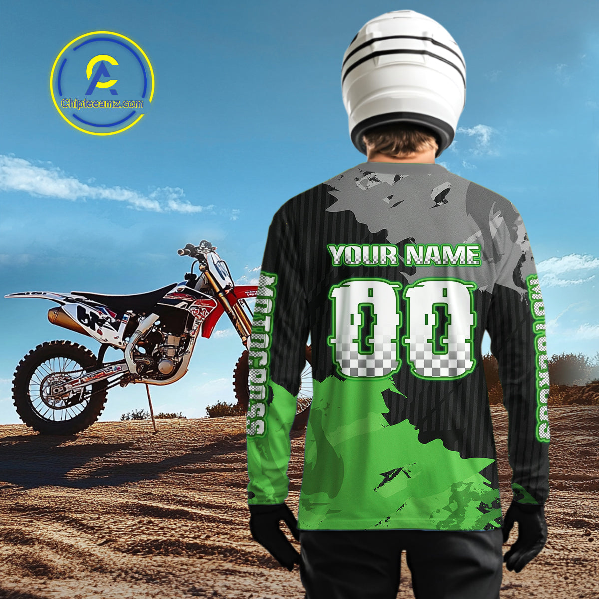 Green Custom Motocross Racing Jersey Dirt Bike Shirts Moto Shirt