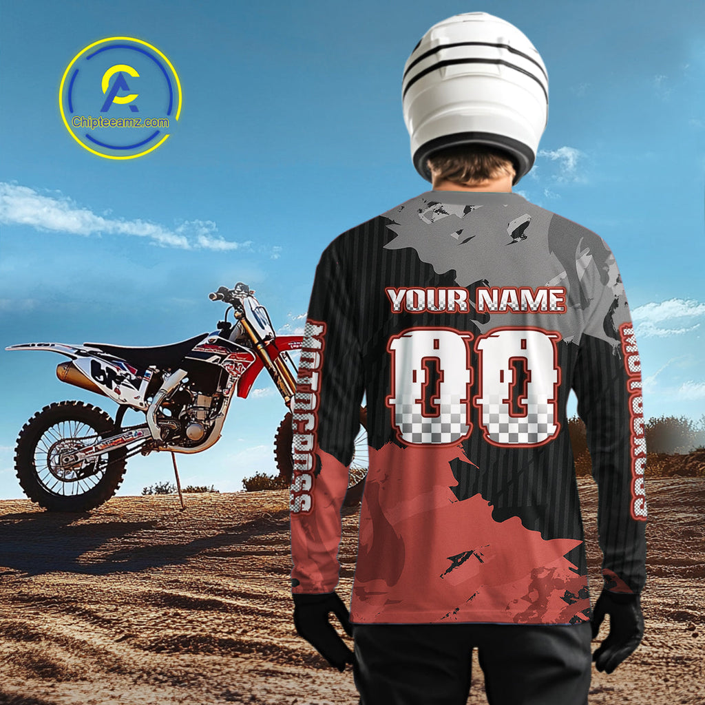 Red Custom Motocross Racing Jersey Dirt Bike Shirts Moto Shirt