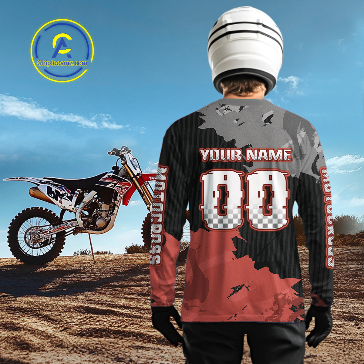 Red Custom Motocross Racing Jersey Dirt Bike Shirts Moto Shirt