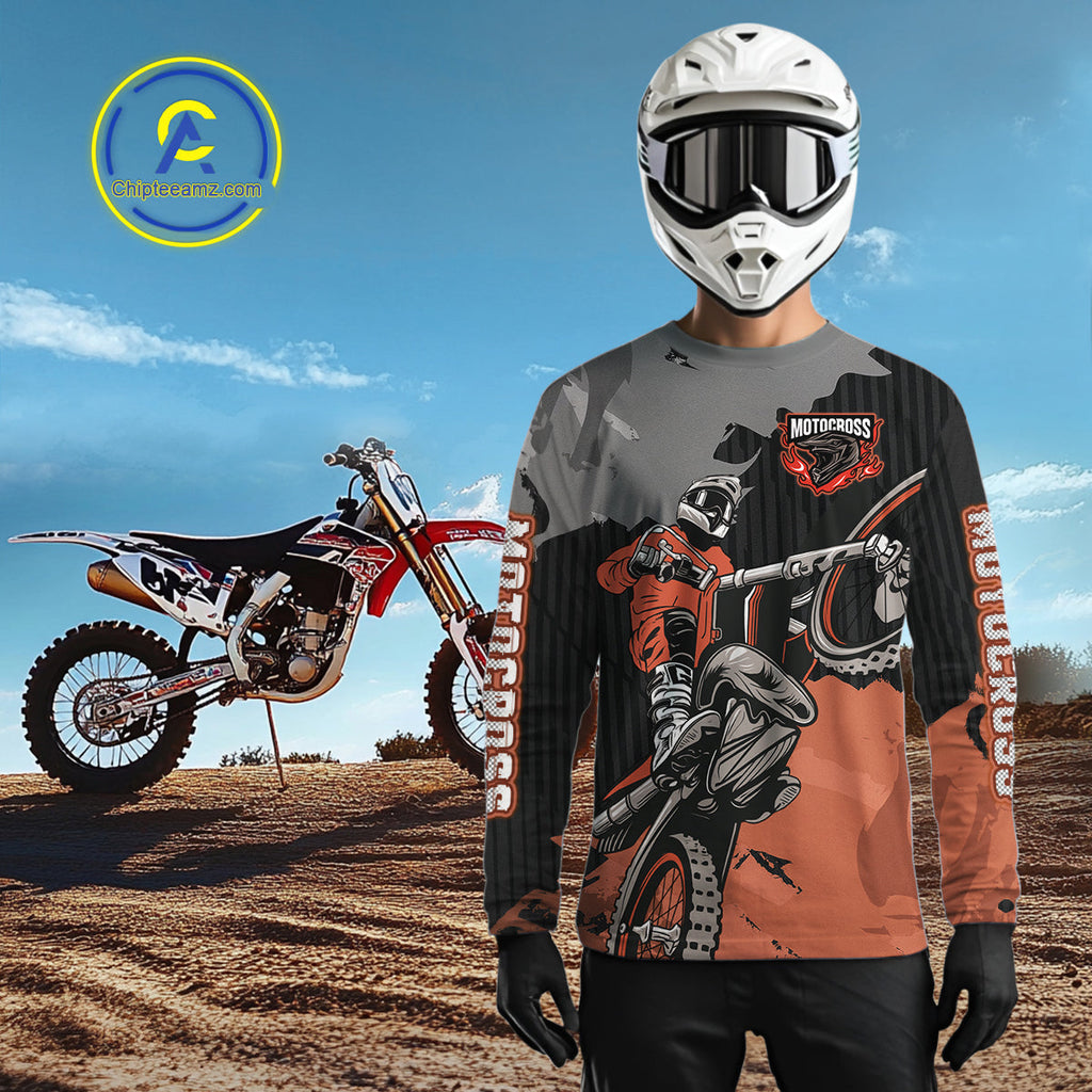Orange Custom Motocross Racing Jersey Dirt Bike Shirts Moto Shirt