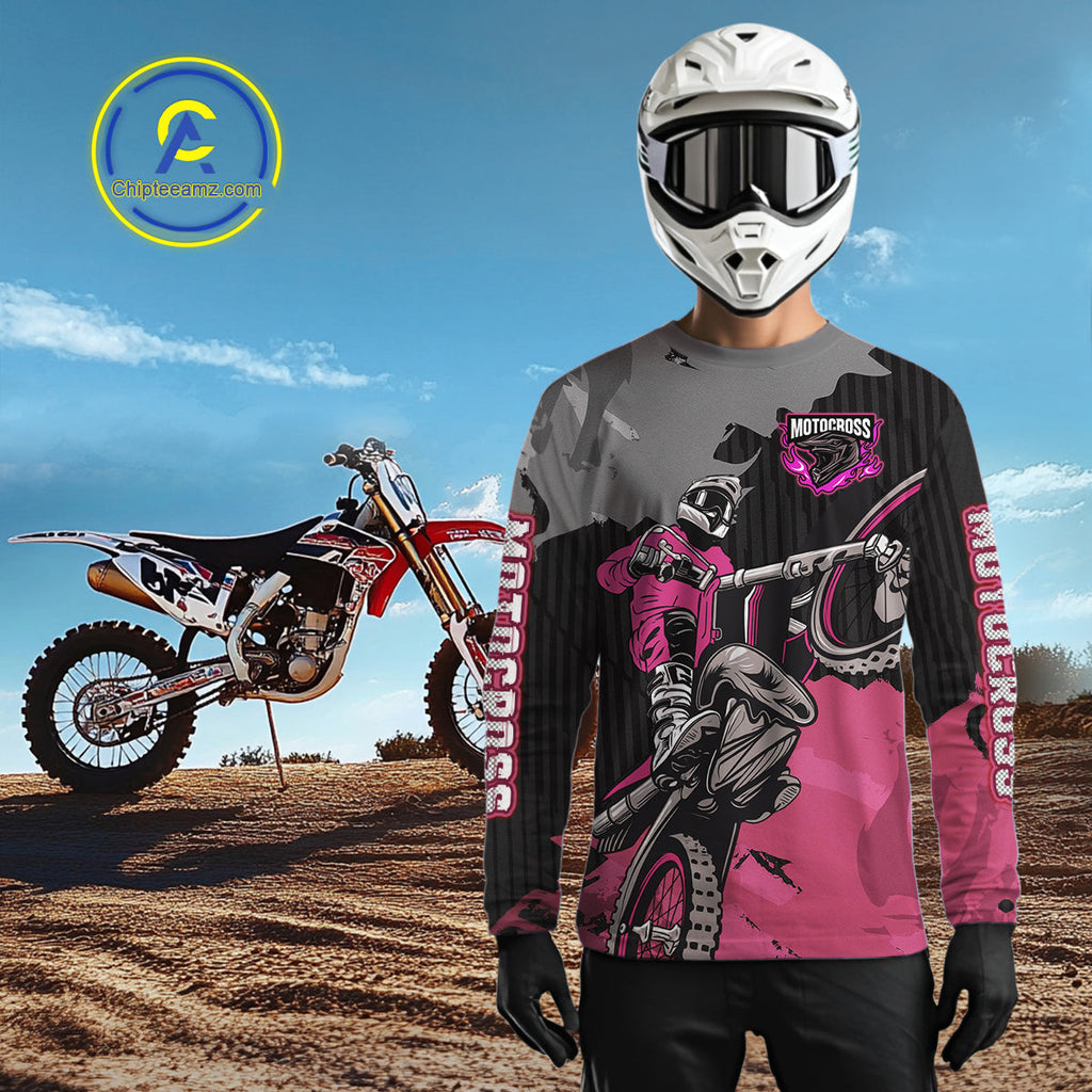 Pink Custom Motocross Racing Jersey Dirt Bike Shirts Moto Shirt