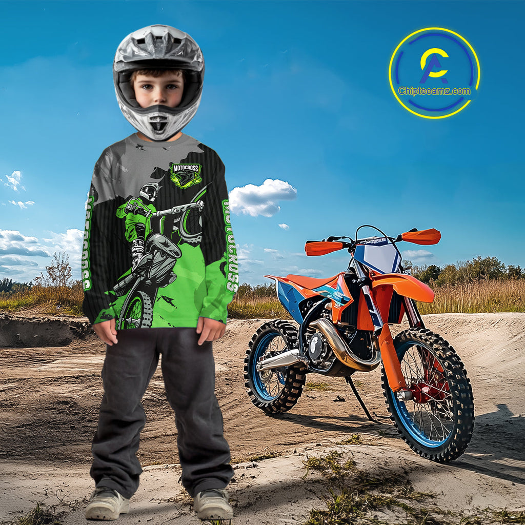 Green Custom Motocross Racing Jersey Dirt Bike Shirts Moto Shirt