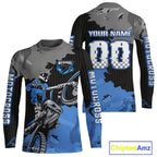Blue Custom Motocross Racing Jersey Dirt Bike Shirts Moto Shirt
