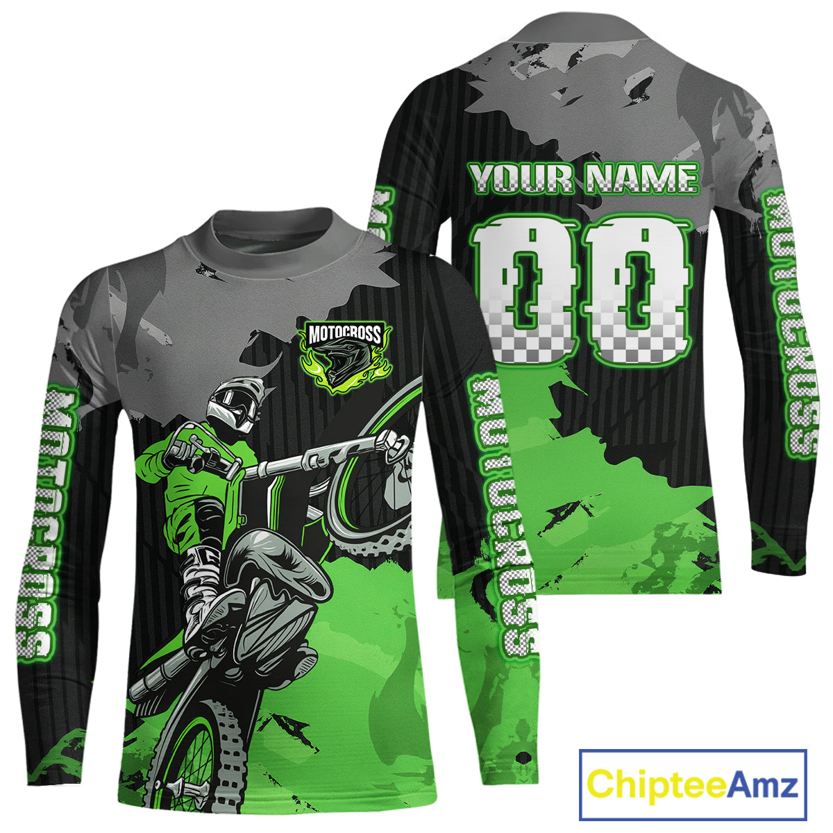 Green Custom Motocross Racing Jersey Dirt Bike Shirts Moto Shirt
